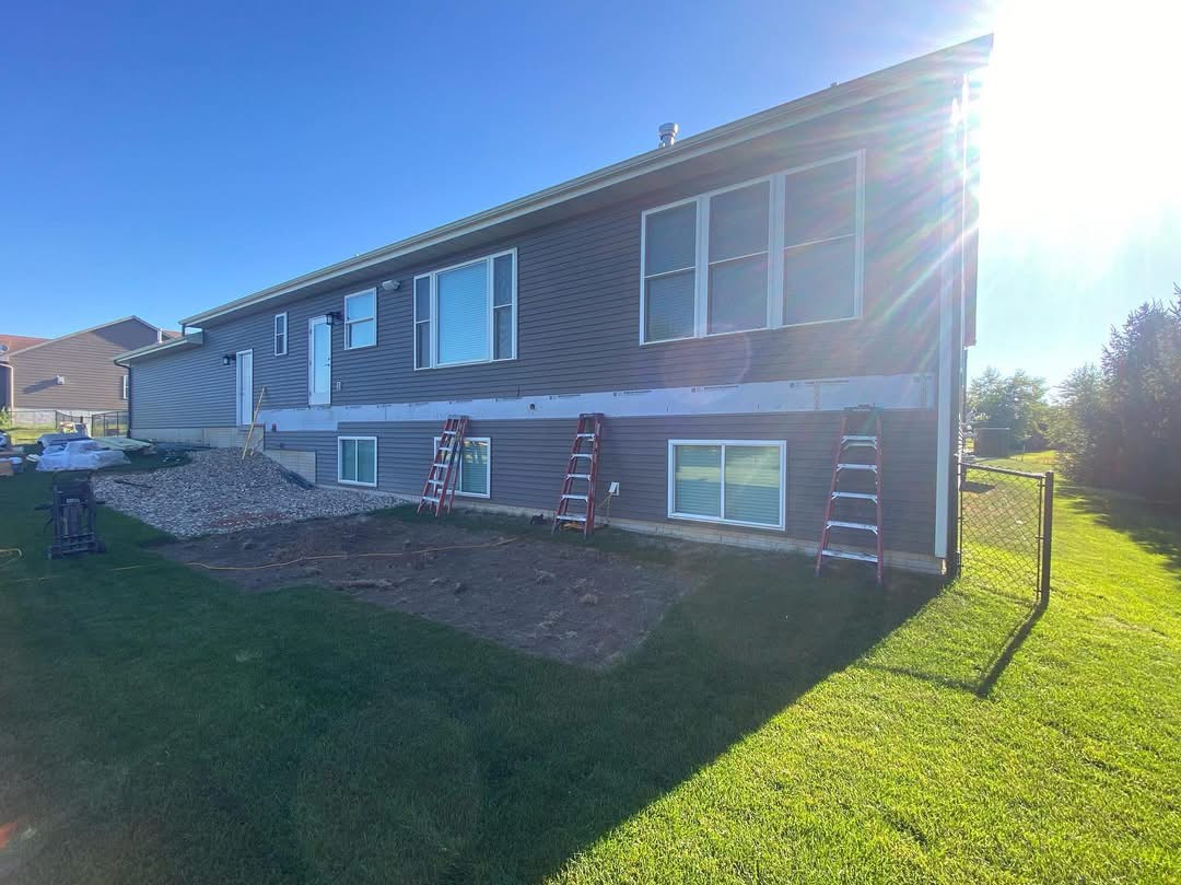 Exterior siding work in progress